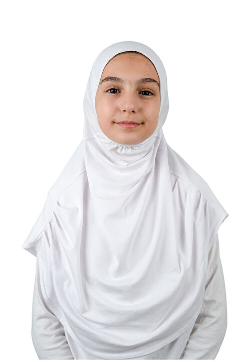 ihvan online Pratik Hazır Geçmeli Çocuk Şal Beyaz