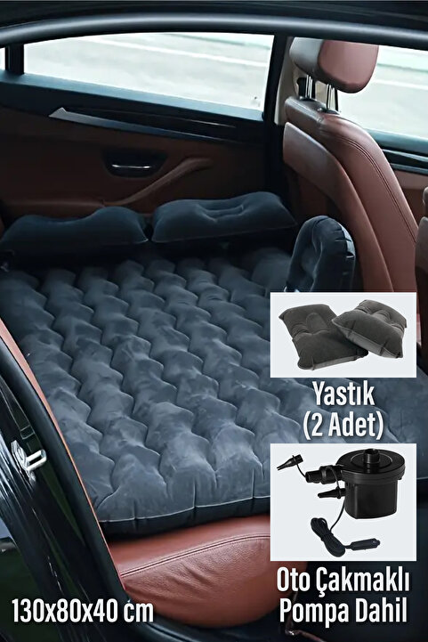 Blooma Araç Içi Şişme Yatak Çakmaklık Pompalı 130x80x40 cm Siyah