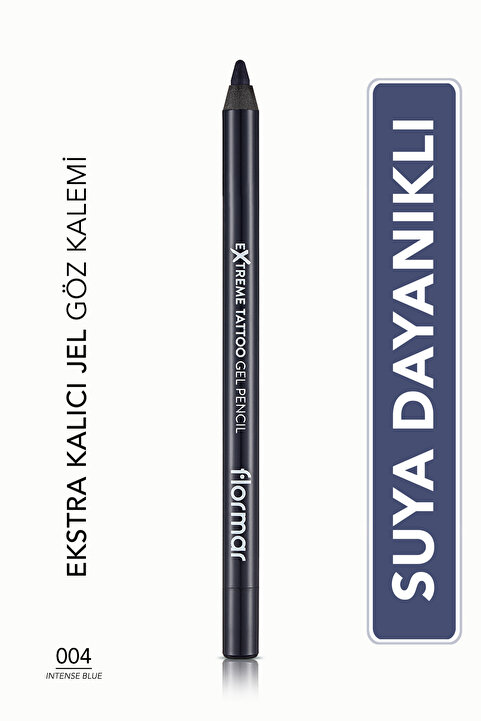 Flormar Mat Kalıcı Göz Kalemi (MAVİ) - Extreme Tattoo Gel Pencil - 004 Intense Blue - 8682536028868