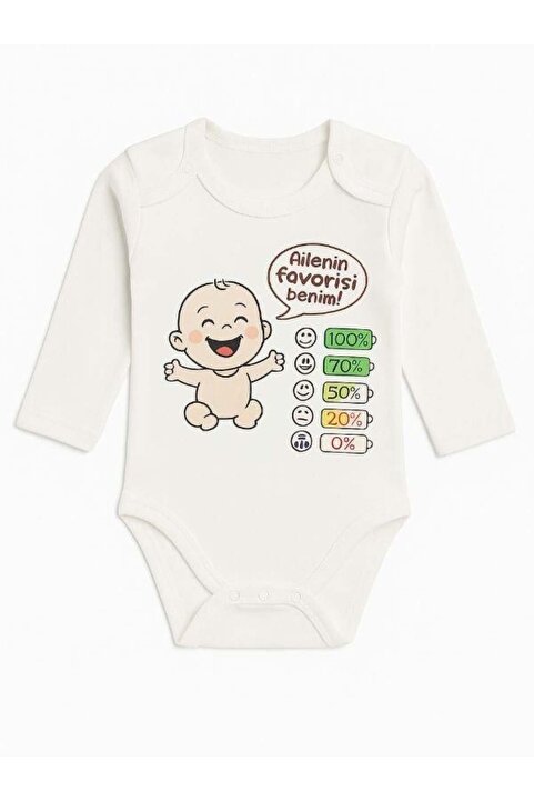 Zekids Bebek Ailemin Favorisi Benim Yazılı Uzun Kol Body