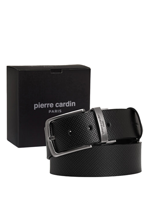Pierre Cardin Siyah Çift Yönlü Deri Erkek Kemer (En 4 cm) PC-4099BIF