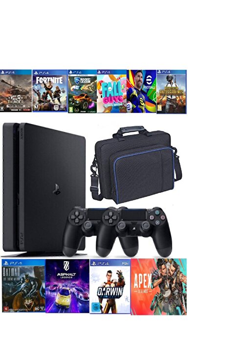 Çınar Bilişim Dünyası Ps4 500 Gb Slim Kasa 10 Oyunlu 2 Adet V2 + Taşıma Çantası Kol Ürün 12 Ay Garanti