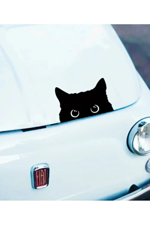 Genel Markalar Araç Stiker Bagaj Kedi Model SİYAH RENK