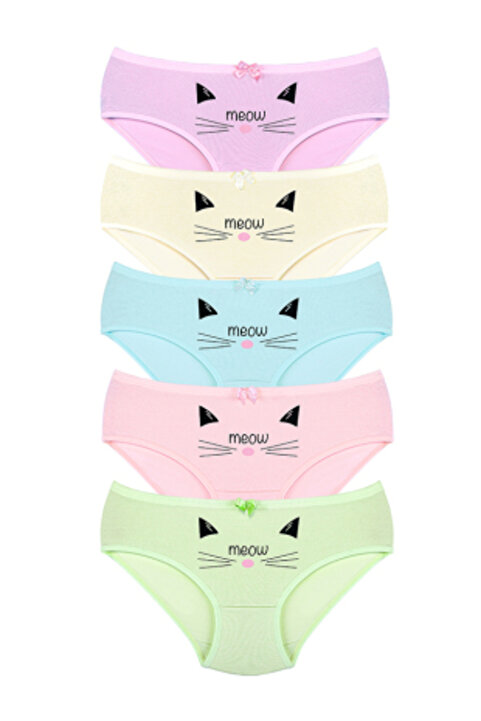 Newlilla 014 Kız Çocuk Mix 5'li Paket Baskılı Külot Paketi V22