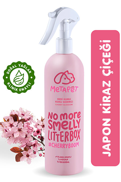 Metapet Doğal Japon Kiraz Çiçeği Kedi Kumu Ve Tuvaleti, Idrar Ve Çişi Koku Giderici Sprey 400ml