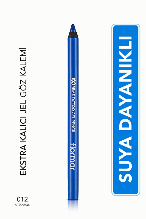 Flormar Mat Kalıcı Göz Kalemi (MAVİ) - Extreme Tattoo Gel Pencil - 012 Blue Dream - 8682536041195