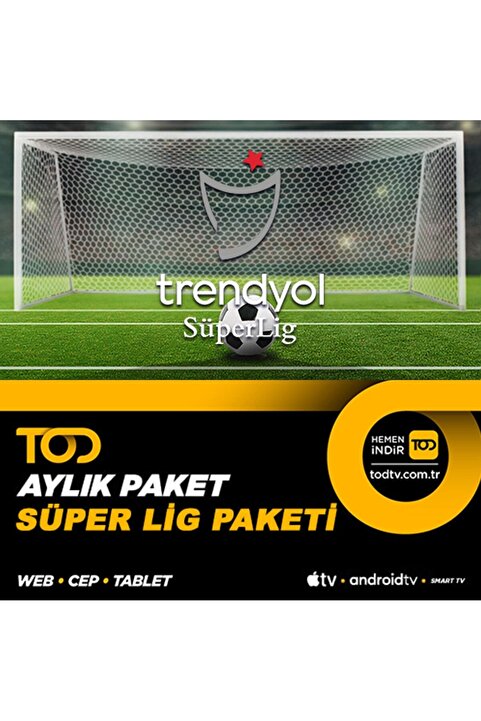 TOD TV 1 Aylık Süper Lig Paketi - (Web + Cep + Tablet + Smart Tv)