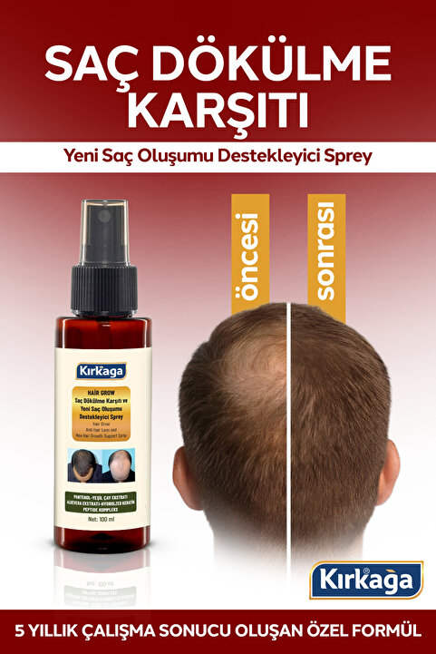 KIRKAGA TOPRAKDAN SOFRAYA Hair Grow Saç Dökülme Karşıtı & Oluşumu Destekleyici Sprey 2 x 100 ml