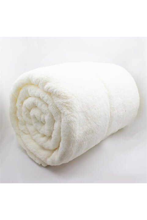 Mulberry Wellsoft Battaniye, Beyaz Televizyon Battaniyesi, Peluş, Polar Battaniye, Çift Kişilik 220*230-beyaz