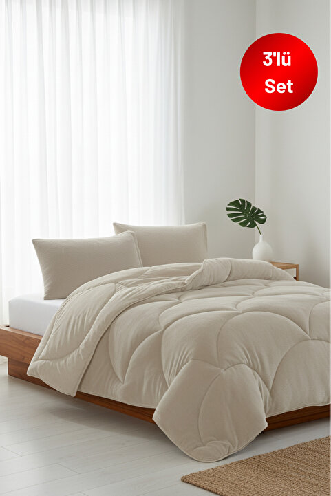NANOSOFT Battal Boy Welsoft Uyku Seti (Yorgan + Fitted Çarşaf + 2 Adet Yastık Kılıfı)