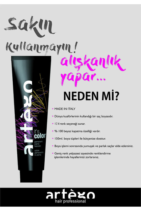 Artego Saç Boyası 150ml | No -8.00 NATUREL DOĞAL AÇIK KUMRAL YOĞUN BEYAZ KAPATICI