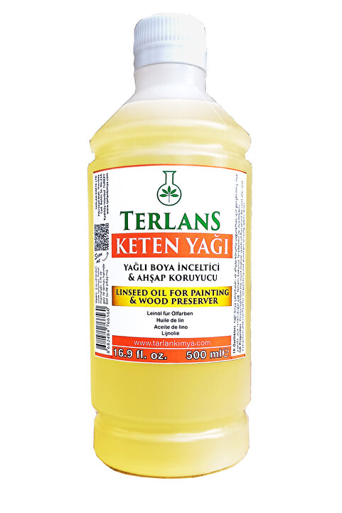 Terlans Keten Yağı 500 ml Resim Yağı & Ahşap Koruyucu Linseed Oil