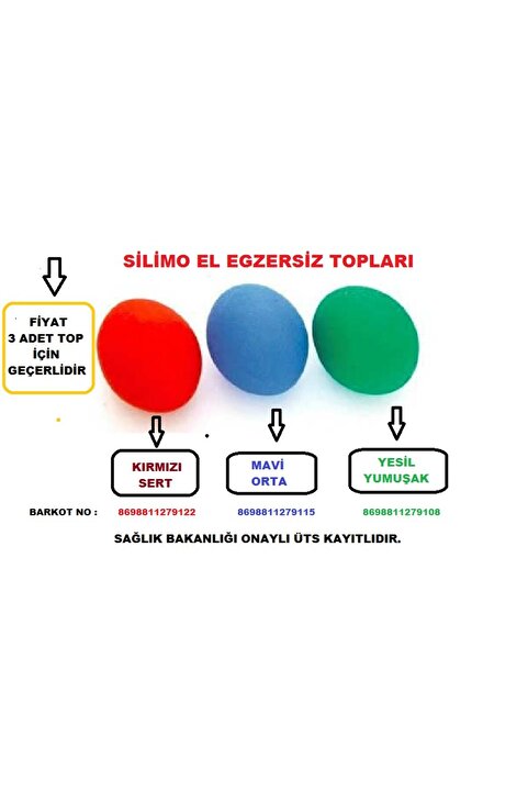 başarı ortopedi Silikon Stres Topu El Egzersizi Bilek ve Parmak Güçlendirme Topu Fizik Tedavi Topu 3 LÜ SET