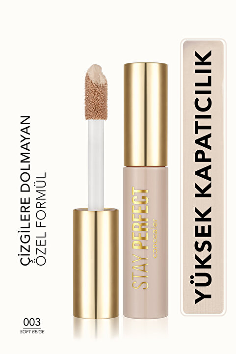 Flormar Doğal Bitişli Kapatıcı (SOĞUK ALT TON) - Stay Perfect Concealer - 003 Soft Beige - 8682536085489