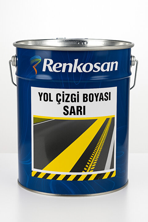 Renkosan Yol Çizgi Boyası – Sarı | Asfalt, Beton, Otopark ve Bordür Yüzeyleri İçin Dayanıklı Uygulama