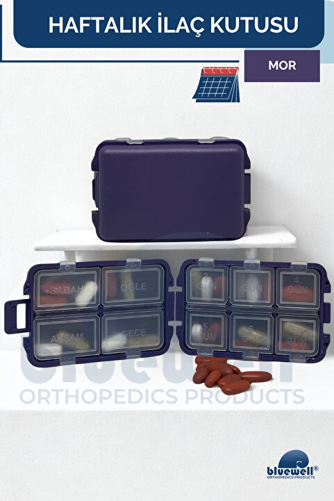 BLUEWELL ORTHOPEDICS PRODUCTS Mini Taşınabilir Haftalık Günlük 10 Gözlü İlaç Kutusu Hap Kabı Haftalık İlaç Saklama Organizeri