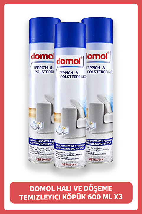 Domol Halı ve Döşeme Temizleyici Köpük 600 ml, (3 Adet)