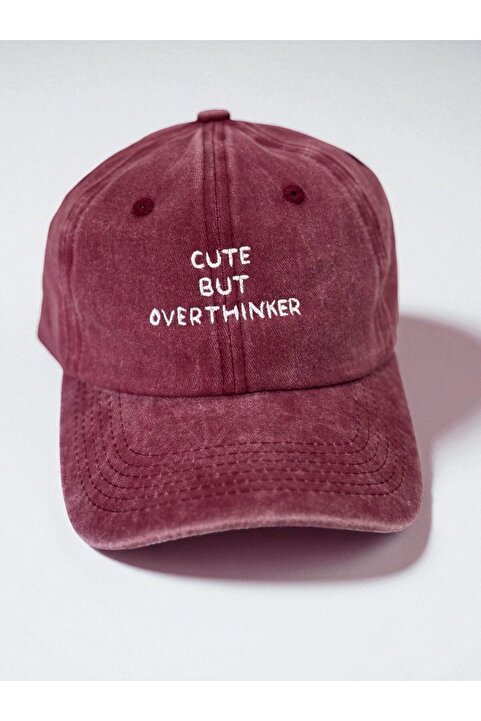 sapkamania Cute But Overthinker Yıkamalı Kep