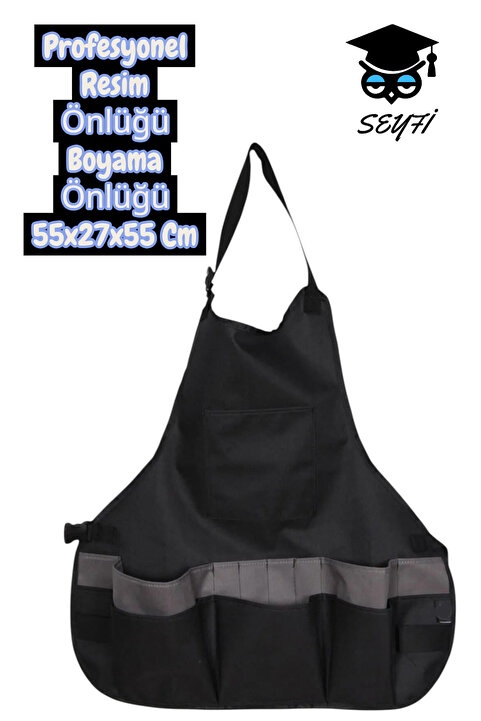 SEYFİKİRTASİYE Profesyonel Resim Önlüğü Boyama Önlüğü 55x27x55 Cm hobi Önlüğü