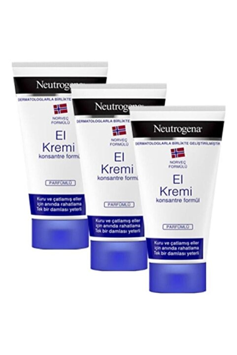 Neutrogena Norveç Formülü Parfümlü Konsantre El Kremi 50 ml x3