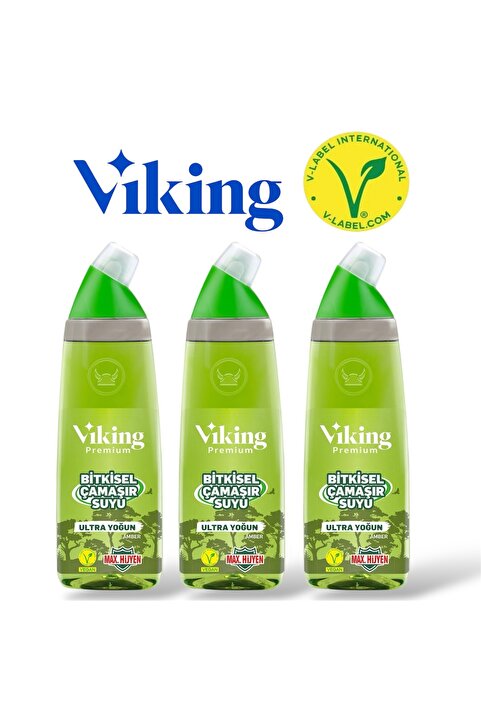 Viking Premium Bitkisel Çamaşır Suyu Amber 750 Ml 3 Adet