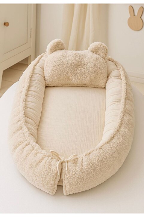 JUNİPERUS Tedy Peluş Müslin Peluş Babynest Bebek Yatağı Anne Yanı Yatağı