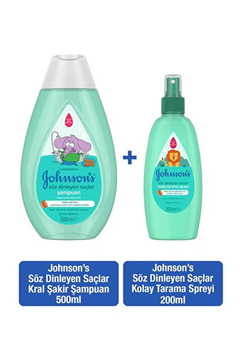 Johnson's Şampuan Kral Şakir Söz Dinleyen Şaçlar 500 ml + Söz Dinleyen Saçlar Kolay Tarama Spreyi 20