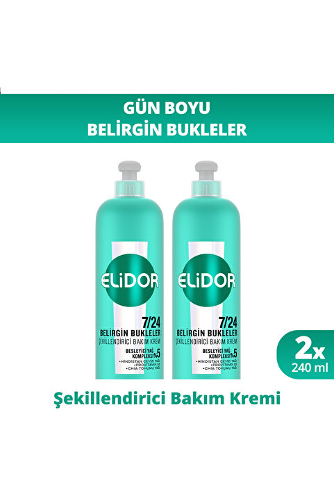 Elidor 7/24 Şekillendirici Saç Bakım Kremi Belirgin Bukleler 240 ml x2