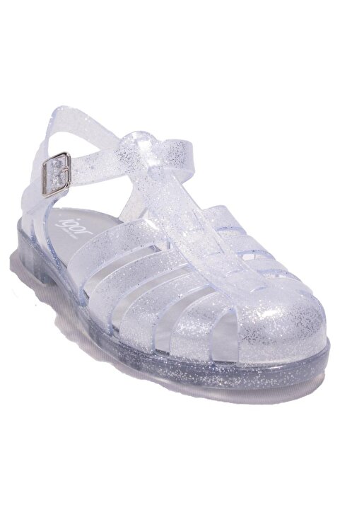 IGOR S10262 Bıarrıtz Glitter Beyaz Ortopedik Günlük Kadın Sandalet