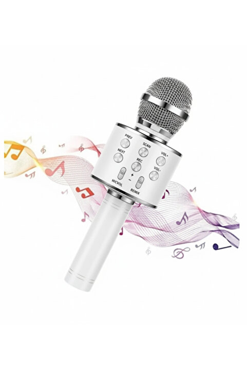 Genel Markalar Karaoke Mikrofon Dahili Hoparlörlü Usb Flash Tf Kart Destekli Ses Değiştirme Efektli Çocuk Mikrofonu