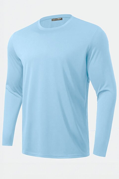 Ghassy Co Erkek %100 Pamuklu Likralı Esnek Spor Koşu Günlük Antrenman Uzun Kollu Penye T-shirt