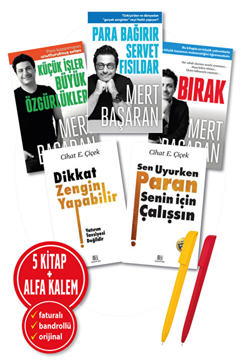 İnkılap Kitabevi Alfa Kalem+ Cihat E. Çiçek Mert Başaran 5 Kitap YENİ (Paran Senin İçin Çalışsın+Para Bağırır)
