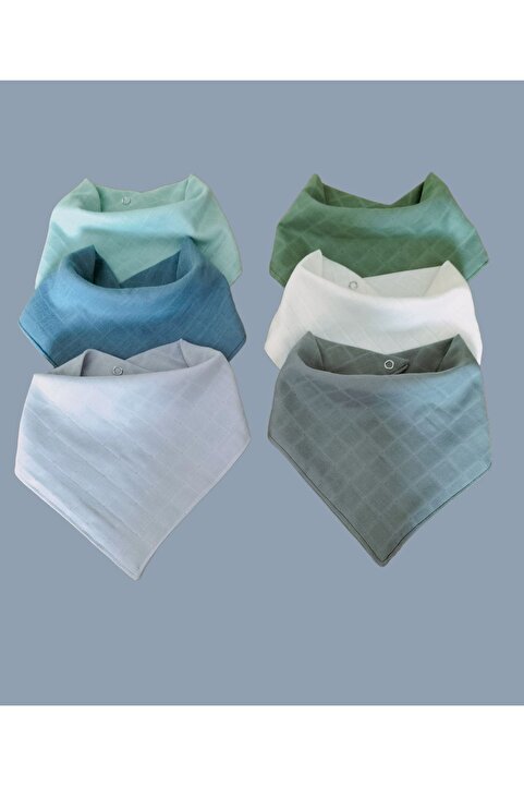 DEVRİM %100pamuk 6lı Müslin Yakalık Mama Önlüğü Çift Katlı Iki Çıtçıtlı Soft Unisex (FULAR, SALYA ÖNLÜĞÜ)