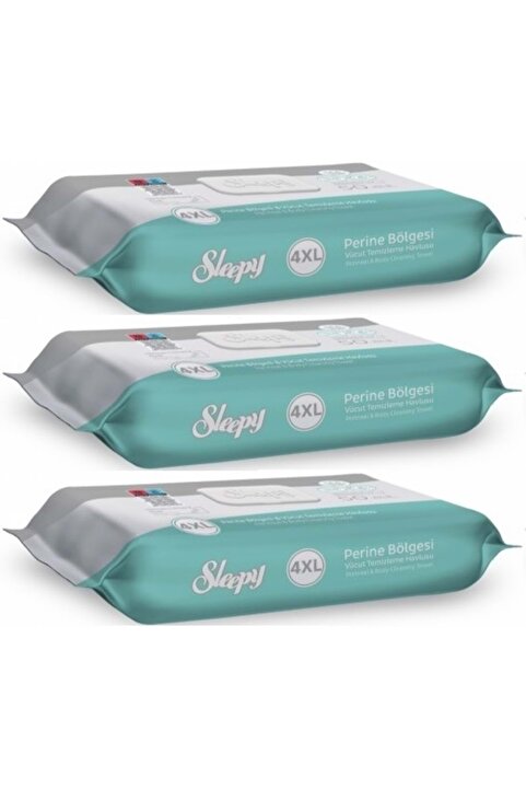 Sleepy Perine Bölgesi ve Vücut Temizleme Islak Mendil Havlu 50 Yaprak 3 lü Set