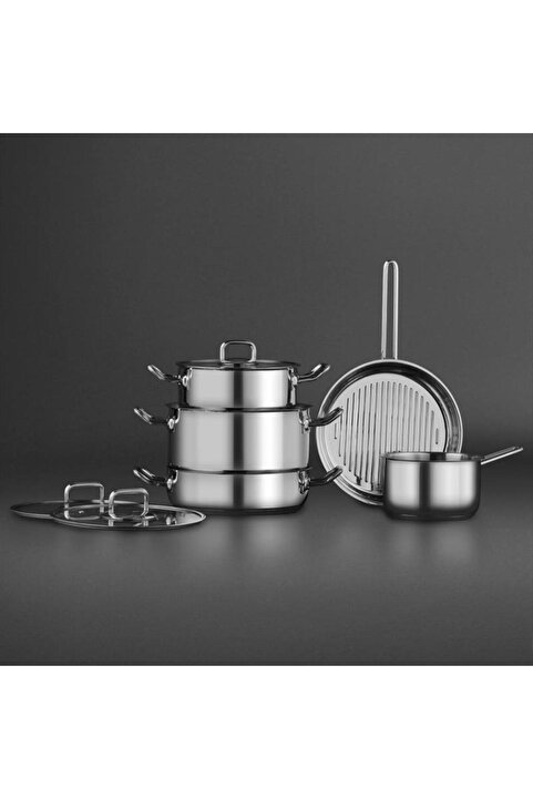 Jumbo Proshine Steel 8 Parça Tencere Seti