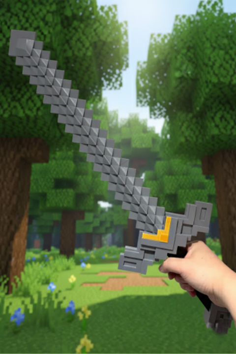 KLYNTO Minecraft Kılıcı (Crystal Sword Tasarımı) 70cm x 24cm | Koleksiyonluk Piksel Kılıç - Elmas Kılıç