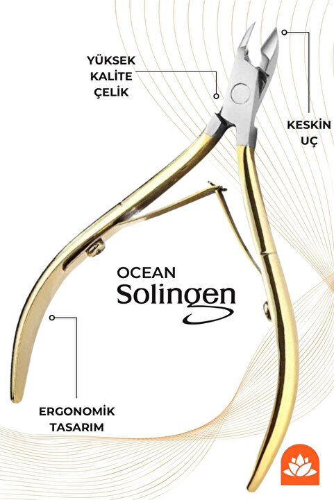 Güzellik Deposu Solingen Paslanmaz Çelik Tırnak Et Pensi Gold, Manikür Pensi No:86