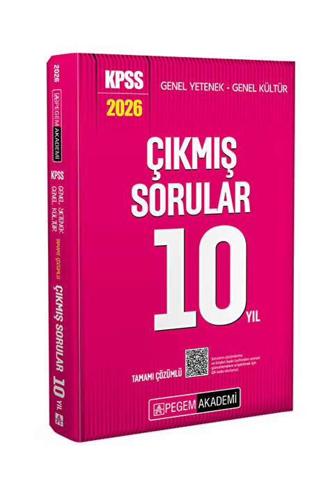 Pegem Akademi Yayıncılık 2026 KPSS Genel Yetenek Genel Kültür Tamamı Çözümlü Çıkmış Sorular 10 Yıl