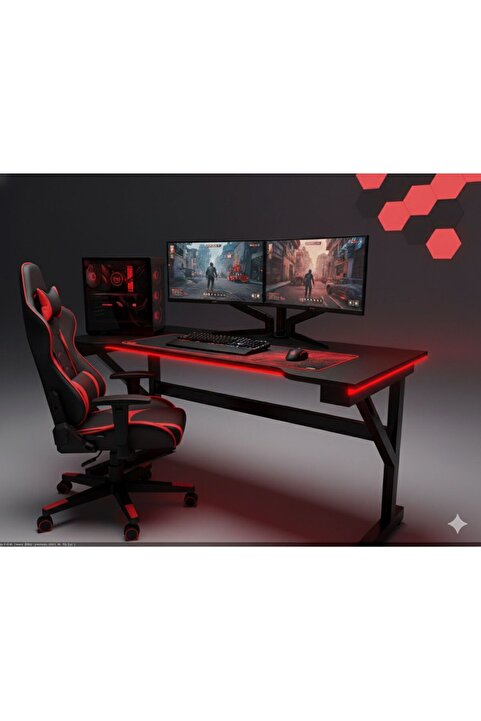 Genel Markalar Rgb Ledli Kumandalı Oyuncu Masası 145x65x76