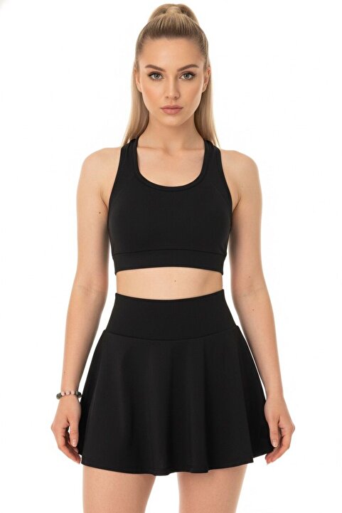 Lucky Line Kadın  Spor Set Gloplu Büstiyer ve Şortlu Tenis Eteği Takımı Spor Kıyafetleri