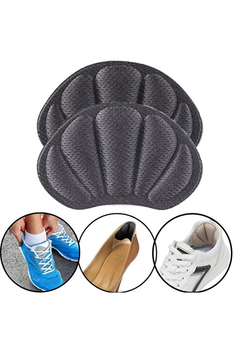 Foottab Ayakkabı Vurma Önleyici Siyah Bez Ped, Yapışkanlı Dolgulu Topuk Arkası Koruma Tabanlık, 1 Çift