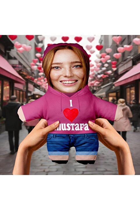 Motto Gift Minik Sevgilim Peluş Oyuncak - 25cm - Kişiye Özel Fotoğraflı Sevgiliye Hediye