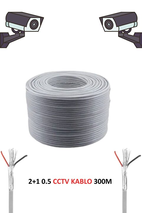 FURY 2+1 0.50mm Cctv Kablo Güvenlik Kamera Kablo 300m Metre