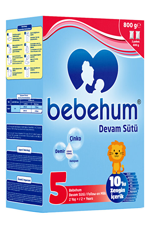 bebegen Bebehum 5 Numara Devam Sütü 2 Yaş+ 800 gr