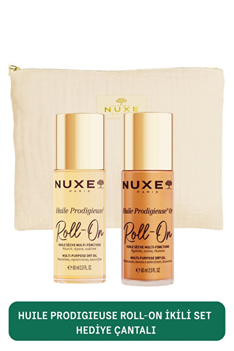 Nuxe Çok Amaçlı Roll-on Kuru Yağ (Yüz, Vücut, Saç) 2'li set-Hediye Çanta