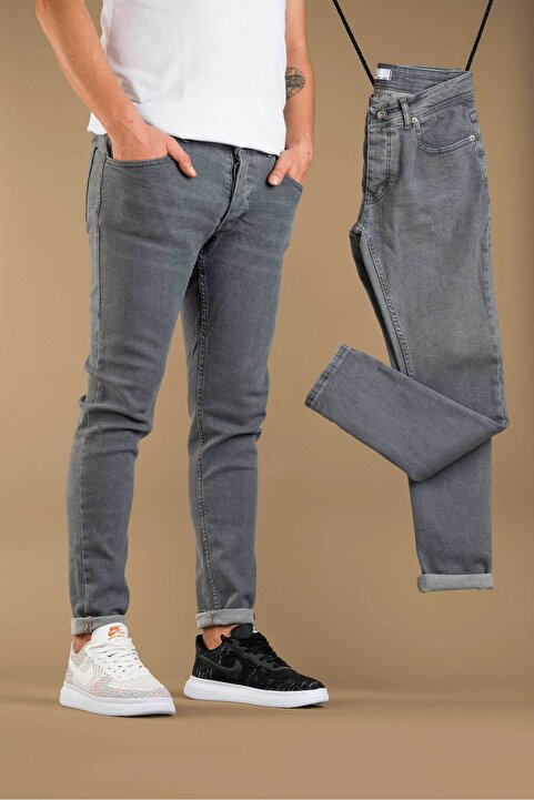 bombe Erkek Slim Fit Dar Kesim Tırnaklı Kot Pantolon