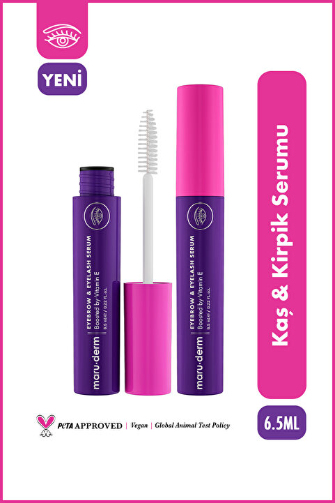 Maru.Derm Su Bazlı Güçlendirici Kaş & Kirpik Serumu - Vitamin E, Procapil