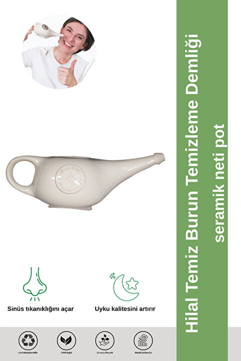 Hilal Temiz Healing Touch Seramik Burun Duşu – Burun Demliği | Günlük Nazal Temizlik Rutini- Neti Pot