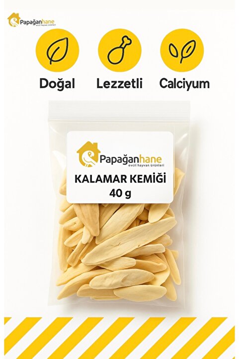 Papağanhane Doğal Kalamar Kemiği 40 GR | Kalsiyum Kaynağı – Kırıklı Parçalar