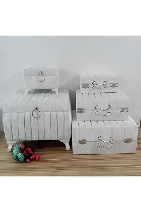 Sonem Çeyiz Sandık Gelin Damat Bavul Çanta Nişan Çeyiz Sandığı 5li 0571